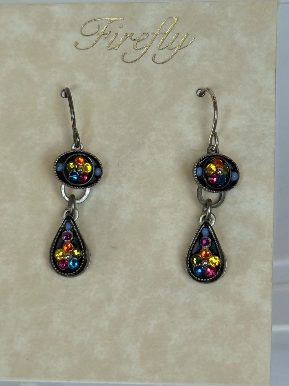Firefly Multicolor Crystal Drop Earrings